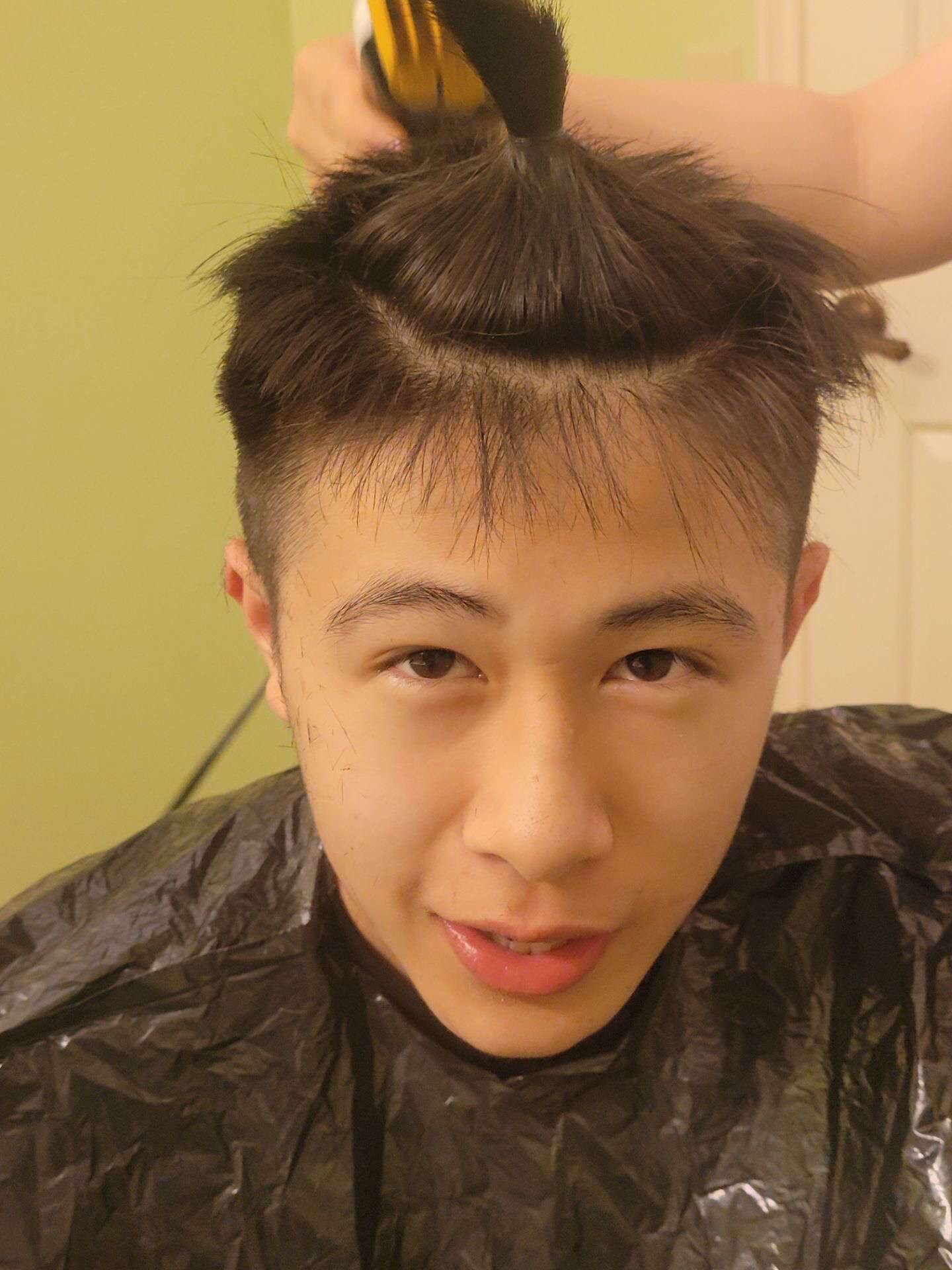 look at his adorable haircut